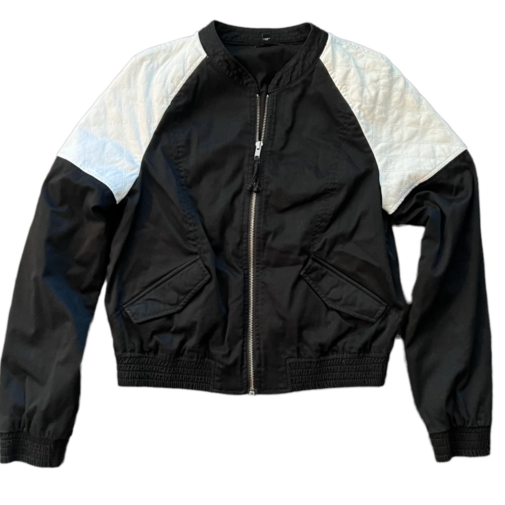 Express Black and White Bomber Jacket
